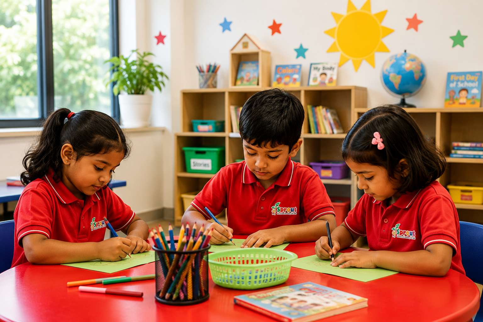Sprout students working together in classroom